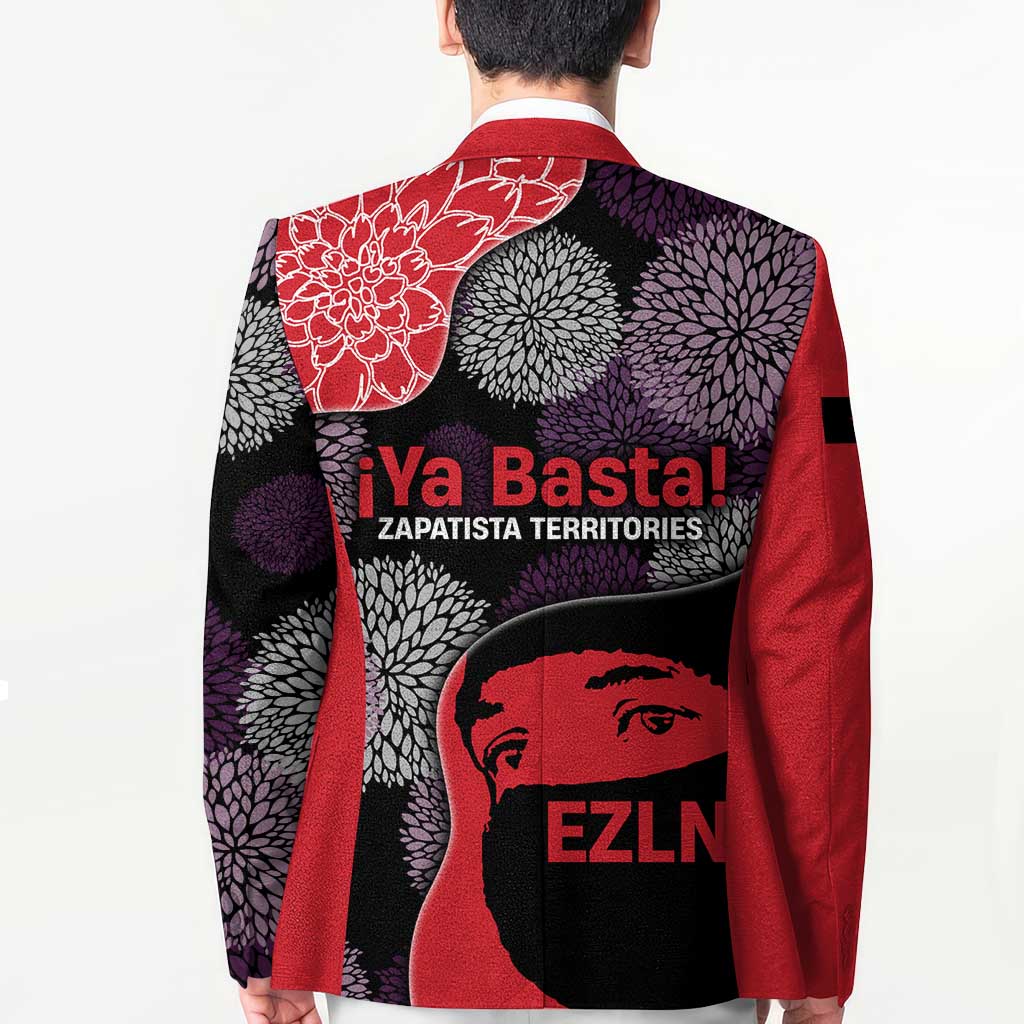 Zapatista Territories Blazer Mexico with EZLN Masked Face and Floral - Wonder Print Shop