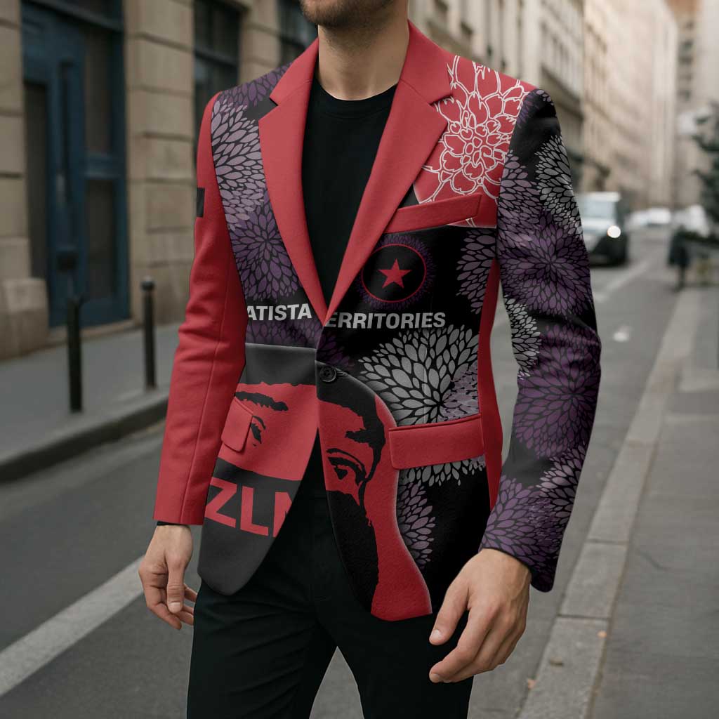 Zapatista Territories Blazer Mexico with EZLN Masked Face and Floral - Wonder Print Shop