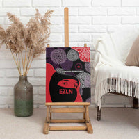 Zapatista Territories Canvas Wall Art Mexico with EZLN Masked Face and Floral - Wonder Print Shop