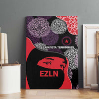 Zapatista Territories Canvas Wall Art Mexico with EZLN Masked Face and Floral - Wonder Print Shop