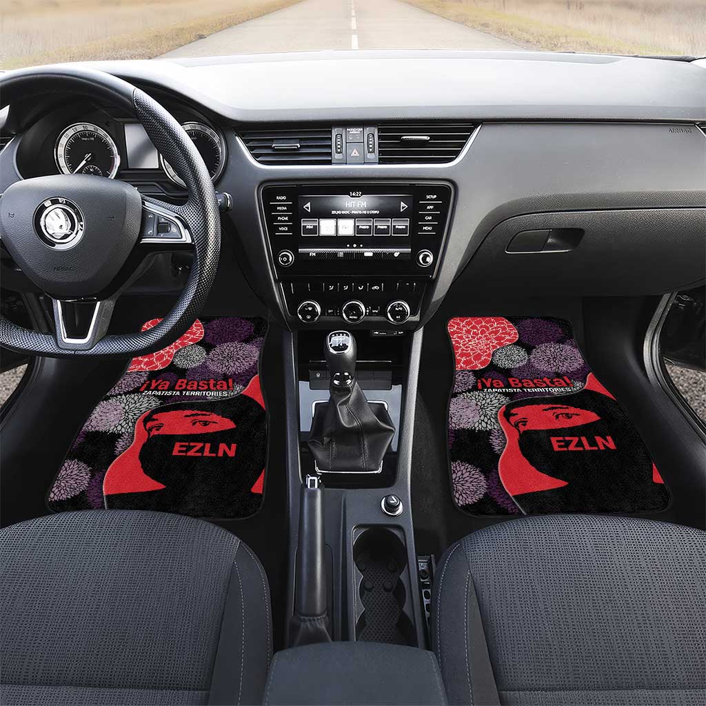 Zapatista Territories Car Mats Mexico with EZLN Masked Face and Floral - Wonder Print Shop