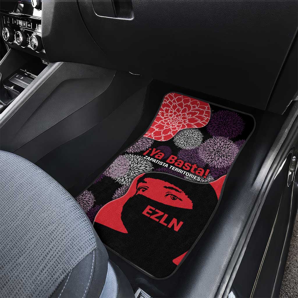 Zapatista Territories Car Mats Mexico with EZLN Masked Face and Floral - Wonder Print Shop