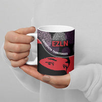 Zapatista Territories Ceramic Mug Mexico with EZLN Masked Face and Floral - Wonder Print Shop