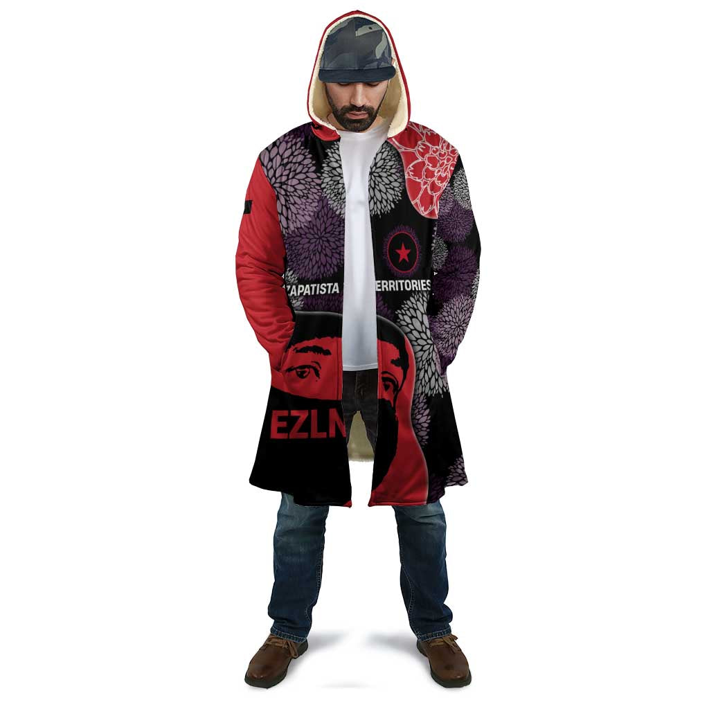 Zapatista Territories Cloak Mexico with EZLN Masked Face and Floral - Wonder Print Shop