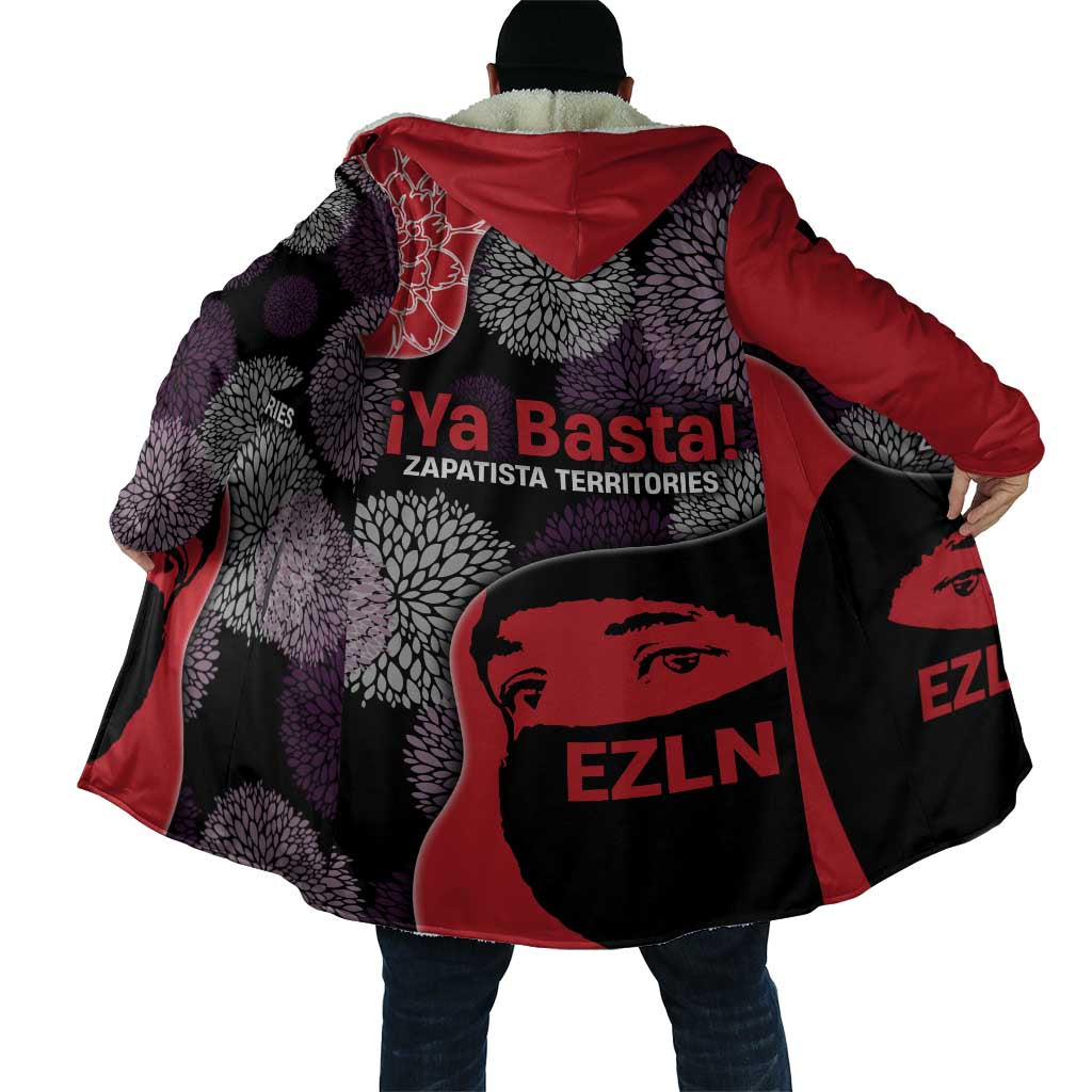 Zapatista Territories Cloak Mexico with EZLN Masked Face and Floral - Wonder Print Shop