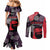 Zapatista Territories Couples Matching Mermaid Dress and Long Sleeve Button Shirt Mexico with EZLN Masked Face and Floral - Wonder Print Shop