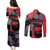 Zapatista Territories Couples Matching Puletasi and Long Sleeve Button Shirt Mexico with EZLN Masked Face and Floral - Wonder Print Shop