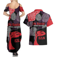 Zapatista Territories Couples Matching Summer Maxi Dress and Hawaiian Shirt Mexico with EZLN Masked Face and Floral - Wonder Print Shop