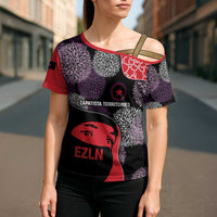 Zapatista Territories Cross Shoulder Shirt Mexico with EZLN Masked Face and Floral - Wonder Print Shop