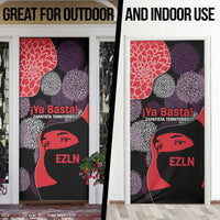 Zapatista Territories Door Cover Mexico with EZLN Masked Face and Floral - Wonder Print Shop