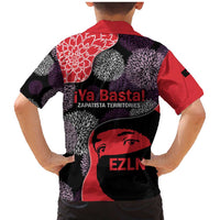 Zapatista Territories Family Matching Mermaid Dress and Hawaiian Shirt Mexico with EZLN Masked Face and Floral - Wonder Print Shop
