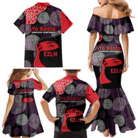 Zapatista Territories Family Matching Mermaid Dress and Hawaiian Shirt Mexico with EZLN Masked Face and Floral - Wonder Print Shop