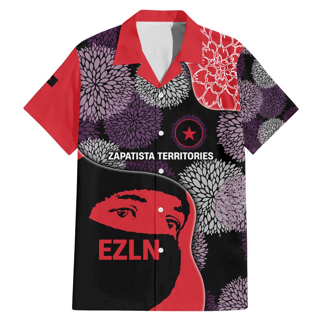 Zapatista Territories Family Matching Mermaid Dress and Hawaiian Shirt Mexico with EZLN Masked Face and Floral - Wonder Print Shop