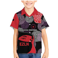 Zapatista Territories Family Matching Mermaid Dress and Hawaiian Shirt Mexico with EZLN Masked Face and Floral - Wonder Print Shop