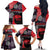 Zapatista Territories Family Matching Off The Shoulder Long Sleeve Dress and Hawaiian Shirt Mexico with EZLN Masked Face and Floral - Wonder Print Shop