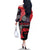Zapatista Territories Family Matching Off The Shoulder Long Sleeve Dress and Hawaiian Shirt Mexico with EZLN Masked Face and Floral - Wonder Print Shop