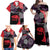Zapatista Territories Family Matching Off Shoulder Maxi Dress and Hawaiian Shirt Mexico with EZLN Masked Face and Floral - Wonder Print Shop