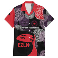 Zapatista Territories Family Matching Off Shoulder Short Dress and Hawaiian Shirt Mexico with EZLN Masked Face and Floral - Wonder Print Shop