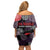 Zapatista Territories Family Matching Off Shoulder Short Dress and Hawaiian Shirt Mexico with EZLN Masked Face and Floral - Wonder Print Shop