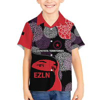 Zapatista Territories Family Matching Summer Maxi Dress and Hawaiian Shirt Mexico with EZLN Masked Face and Floral - Wonder Print Shop