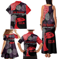 Zapatista Territories Family Matching Tank Maxi Dress and Hawaiian Shirt Mexico with EZLN Masked Face and Floral - Wonder Print Shop