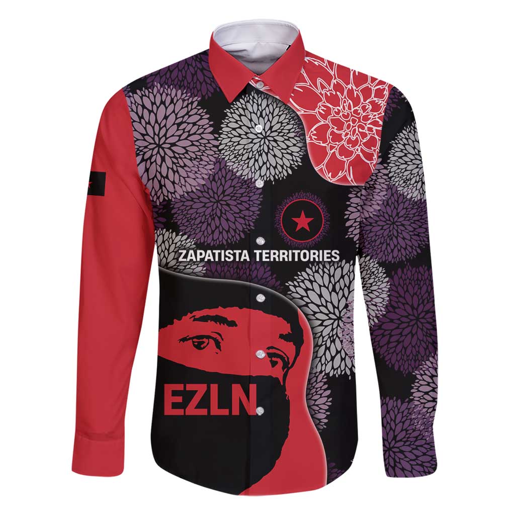 Zapatista Territories Family Matching Tank Maxi Dress and Hawaiian Shirt Mexico with EZLN Masked Face and Floral - Wonder Print Shop