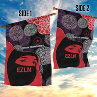 Zapatista Territories Garden Flag Mexico with EZLN Masked Face and Floral - Wonder Print Shop