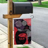 Zapatista Territories Garden Flag Mexico with EZLN Masked Face and Floral - Wonder Print Shop