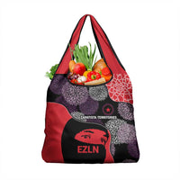 Zapatista Territories Grocery Bag Mexico with EZLN Masked Face and Floral - Wonder Print Shop