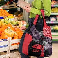 Zapatista Territories Grocery Bag Mexico with EZLN Masked Face and Floral - Wonder Print Shop