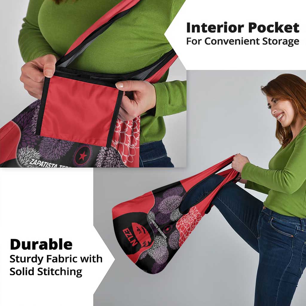 Zapatista Territories Grocery Bag Mexico with EZLN Masked Face and Floral - Wonder Print Shop