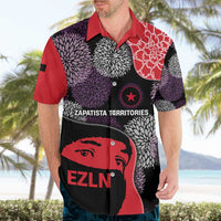 Zapatista Territories Hawaiian Shirt Mexico with EZLN Masked Face and Floral - Wonder Print Shop