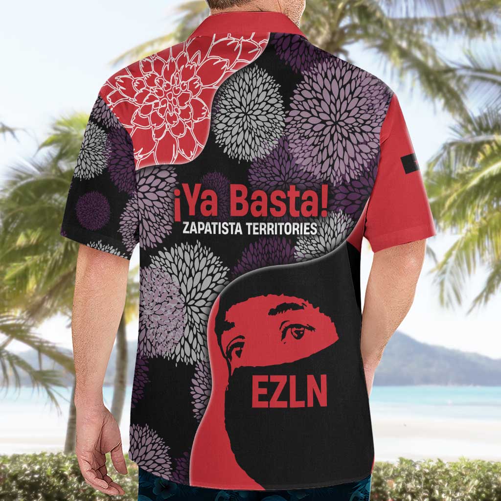 Zapatista Territories Hawaiian Shirt Mexico with EZLN Masked Face and Floral - Wonder Print Shop