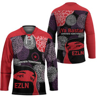 Zapatista Territories Hockey Jersey Mexico with EZLN Masked Face and Floral - Wonder Print Shop