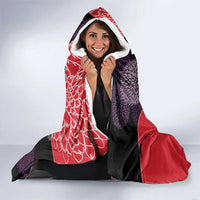 Zapatista Territories Hooded Blanket Mexico with EZLN Masked Face and Floral - Wonder Print Shop