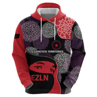 Zapatista Territories Hoodie Mexico with EZLN Masked Face and Floral - Wonder Print Shop
