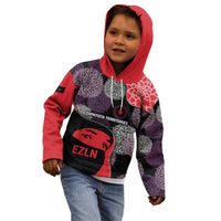 Zapatista Territories Kid Hoodie Mexico with EZLN Masked Face and Floral - Wonder Print Shop