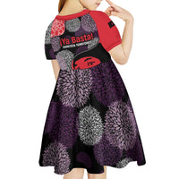 Zapatista Territories Kid Short Sleeve Dress Mexico with EZLN Masked Face and Floral - Wonder Print Shop