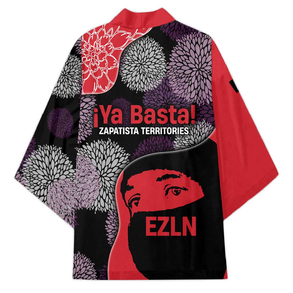 Zapatista Territories Kimono Mexico with EZLN Masked Face and Floral - Wonder Print Shop