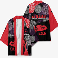 Zapatista Territories Kimono Mexico with EZLN Masked Face and Floral - Wonder Print Shop