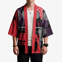 Zapatista Territories Kimono Mexico with EZLN Masked Face and Floral - Wonder Print Shop