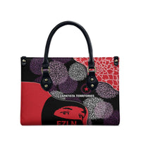 Zapatista Territories Leather Bag Mexico with EZLN Masked Face and Floral - Wonder Print Shop