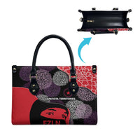 Zapatista Territories Leather Bag Mexico with EZLN Masked Face and Floral - Wonder Print Shop
