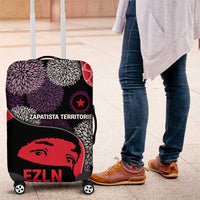 Zapatista Territories Luggage Cover Mexico with EZLN Masked Face and Floral - Wonder Print Shop
