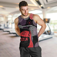 Zapatista Territories Men Tank Top Mexico with EZLN Masked Face and Floral - Wonder Print Shop