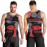 Zapatista Territories Men Tank Top Mexico with EZLN Masked Face and Floral - Wonder Print Shop