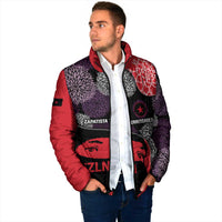 Zapatista Territories Padded Jacket Mexico with EZLN Masked Face and Floral - Wonder Print Shop