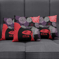 Zapatista Territories Pillow Cover Mexico with EZLN Masked Face and Floral - Wonder Print Shop