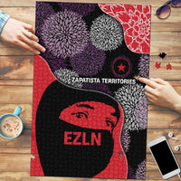 Zapatista Territories Puzzle Mexico with EZLN Masked Face and Floral - Wonder Print Shop