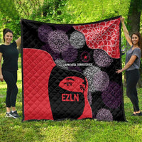 Zapatista Territories Quilt Mexico with EZLN Masked Face and Floral - Wonder Print Shop